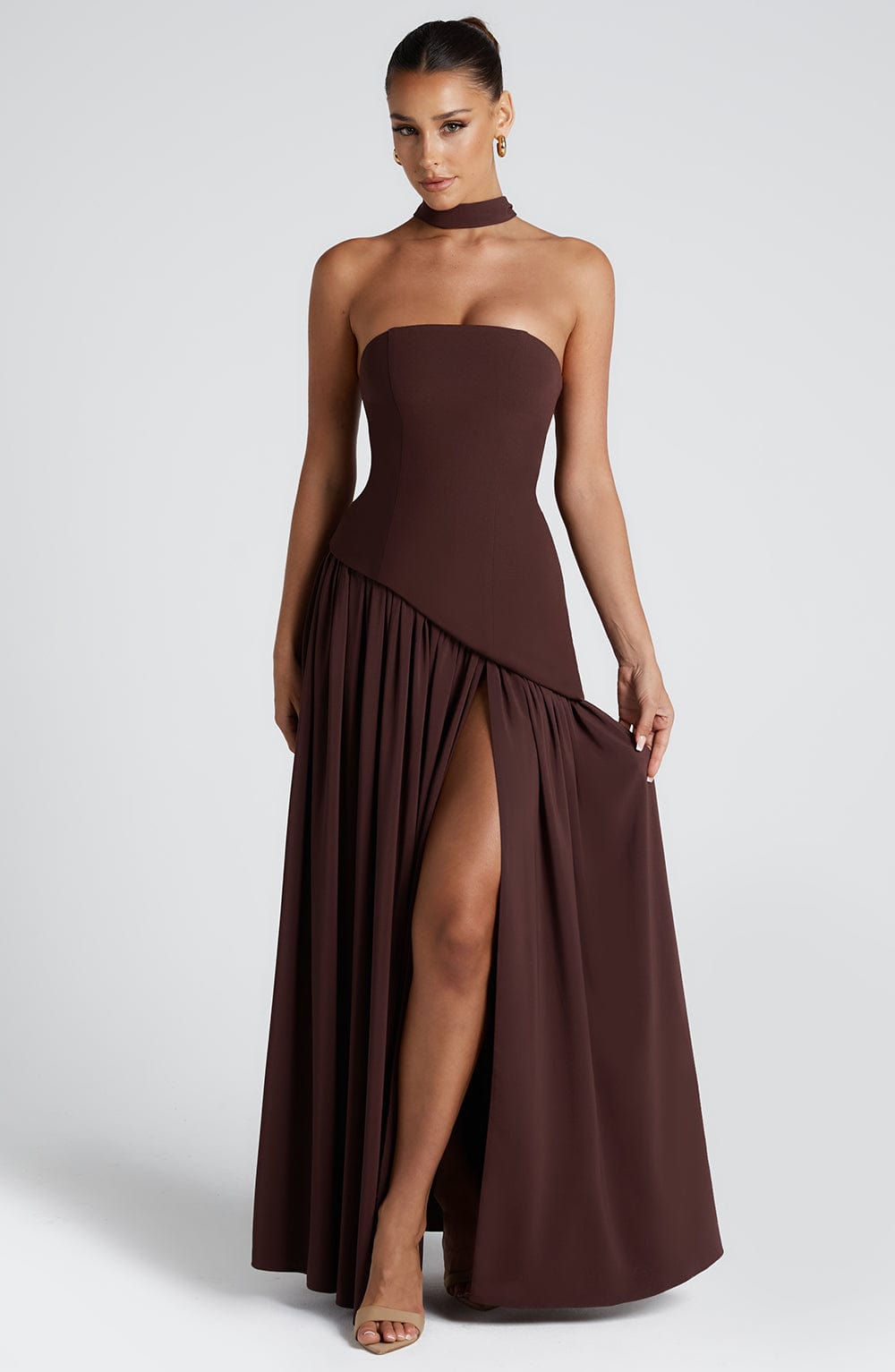 Maliyah Maxi Dress - Plum Brown - LioraBella