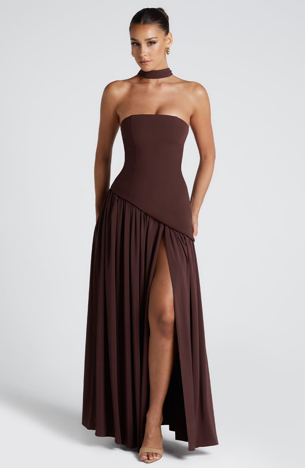 Maliyah Maxi Dress - Plum Brown - LioraBella