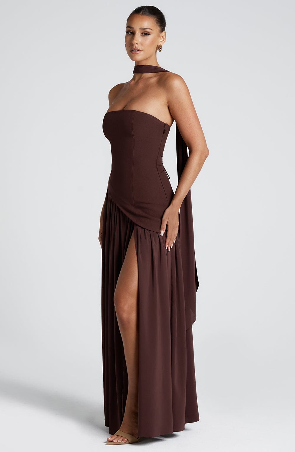 Maliyah Maxi Dress - Plum Brown - LioraBella
