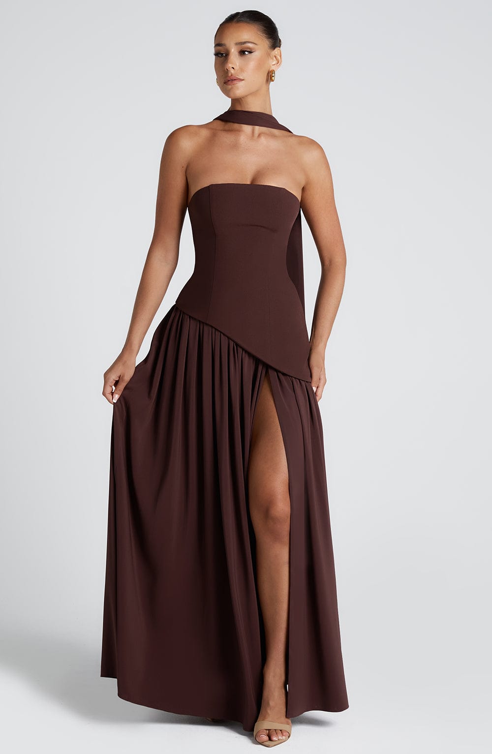 Maliyah Maxi Dress - Plum Brown - LioraBella
