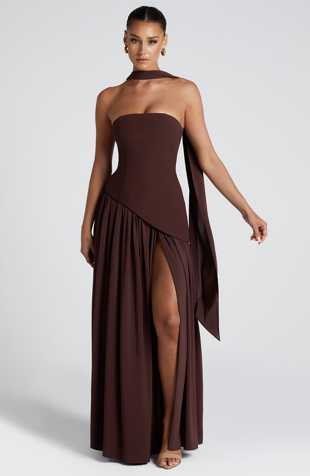 Maliyah Maxi Dress - Plum Brown - LioraBella