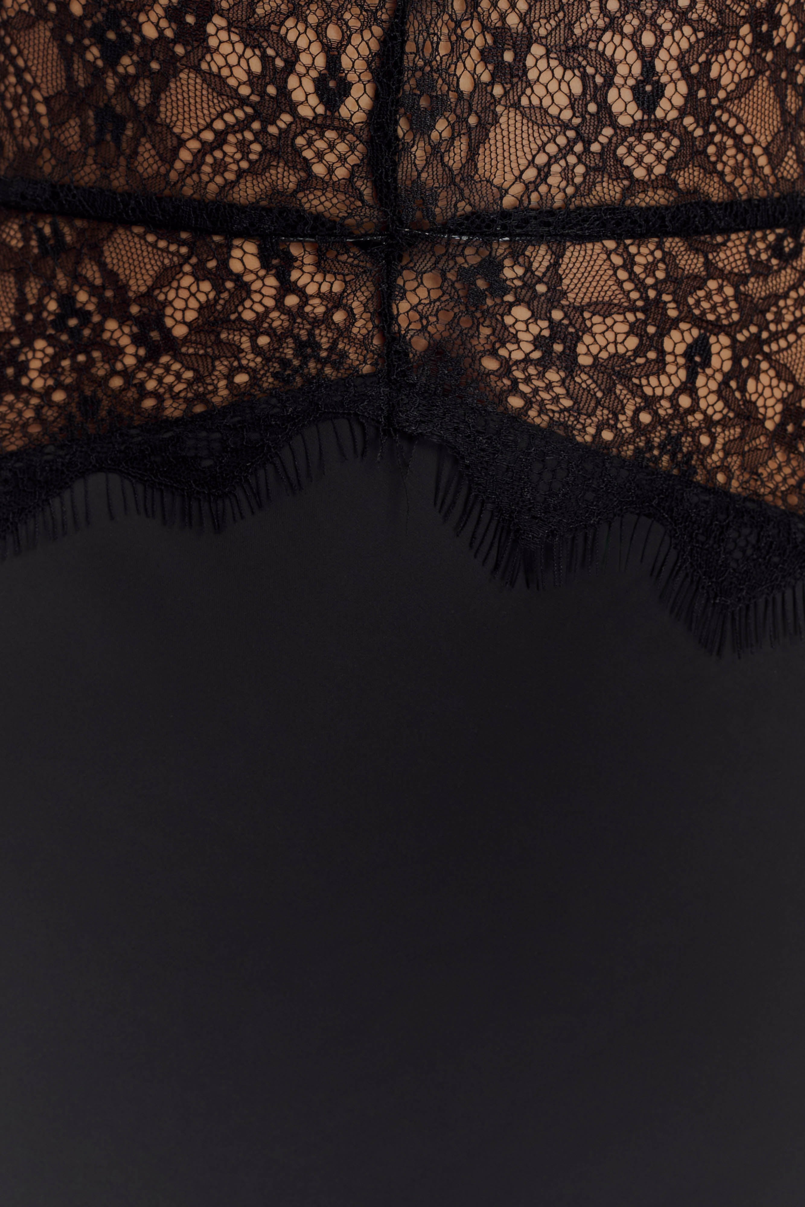 Dinah Lace And Satin Maxi Dress - Black - LioraBella