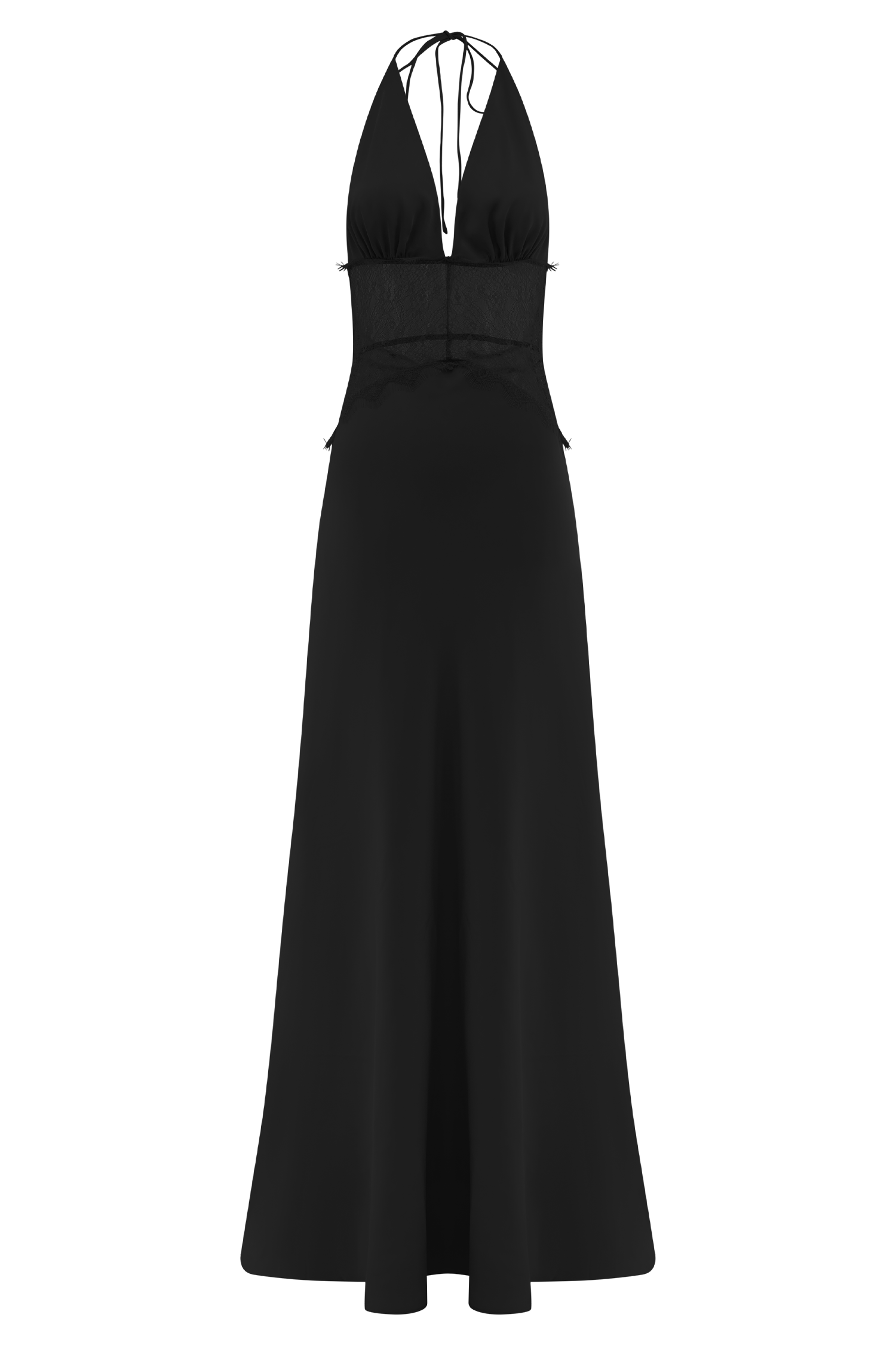 Dinah Lace And Satin Maxi Dress - Black - LioraBella