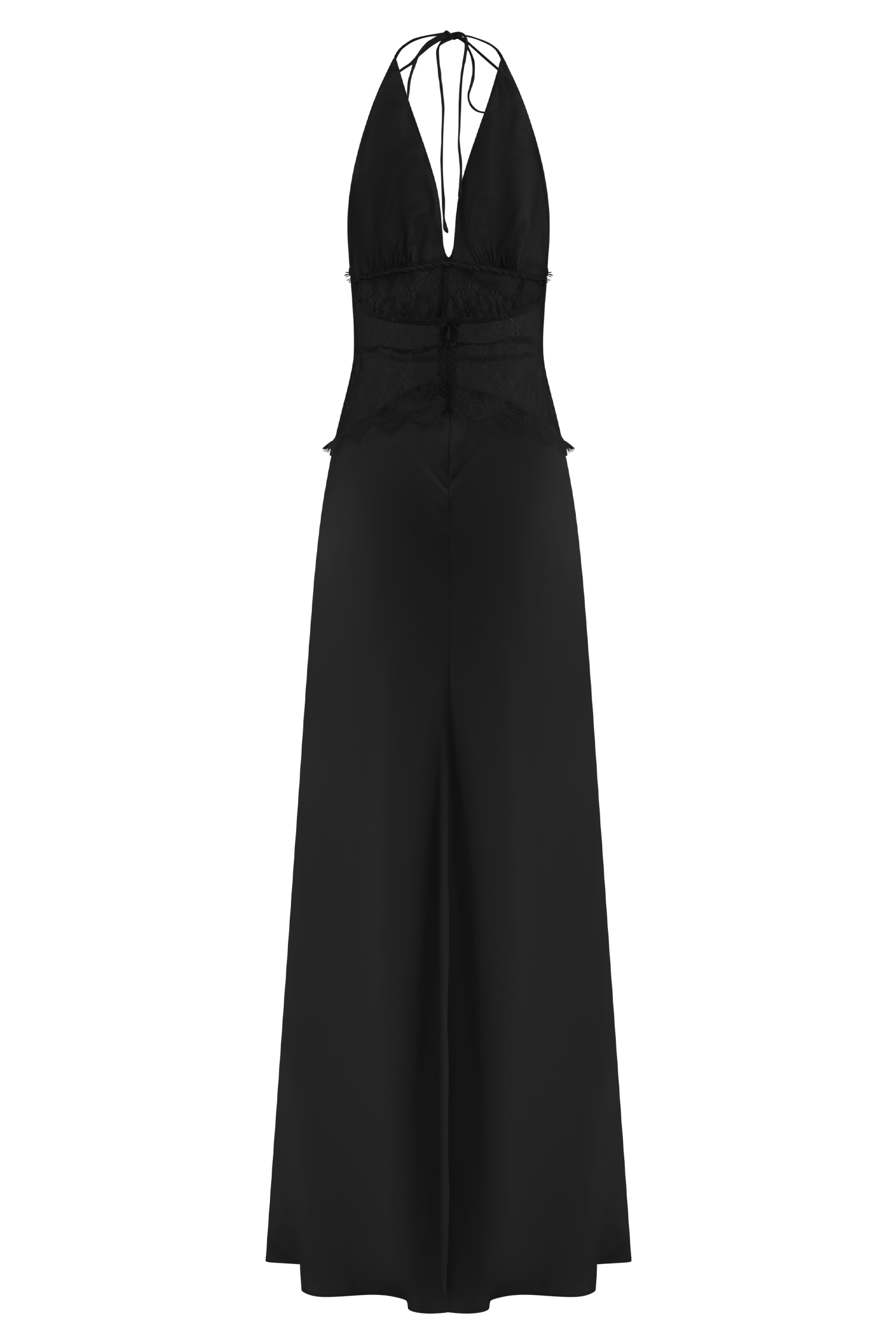 Dinah Lace And Satin Maxi Dress - Black - LioraBella