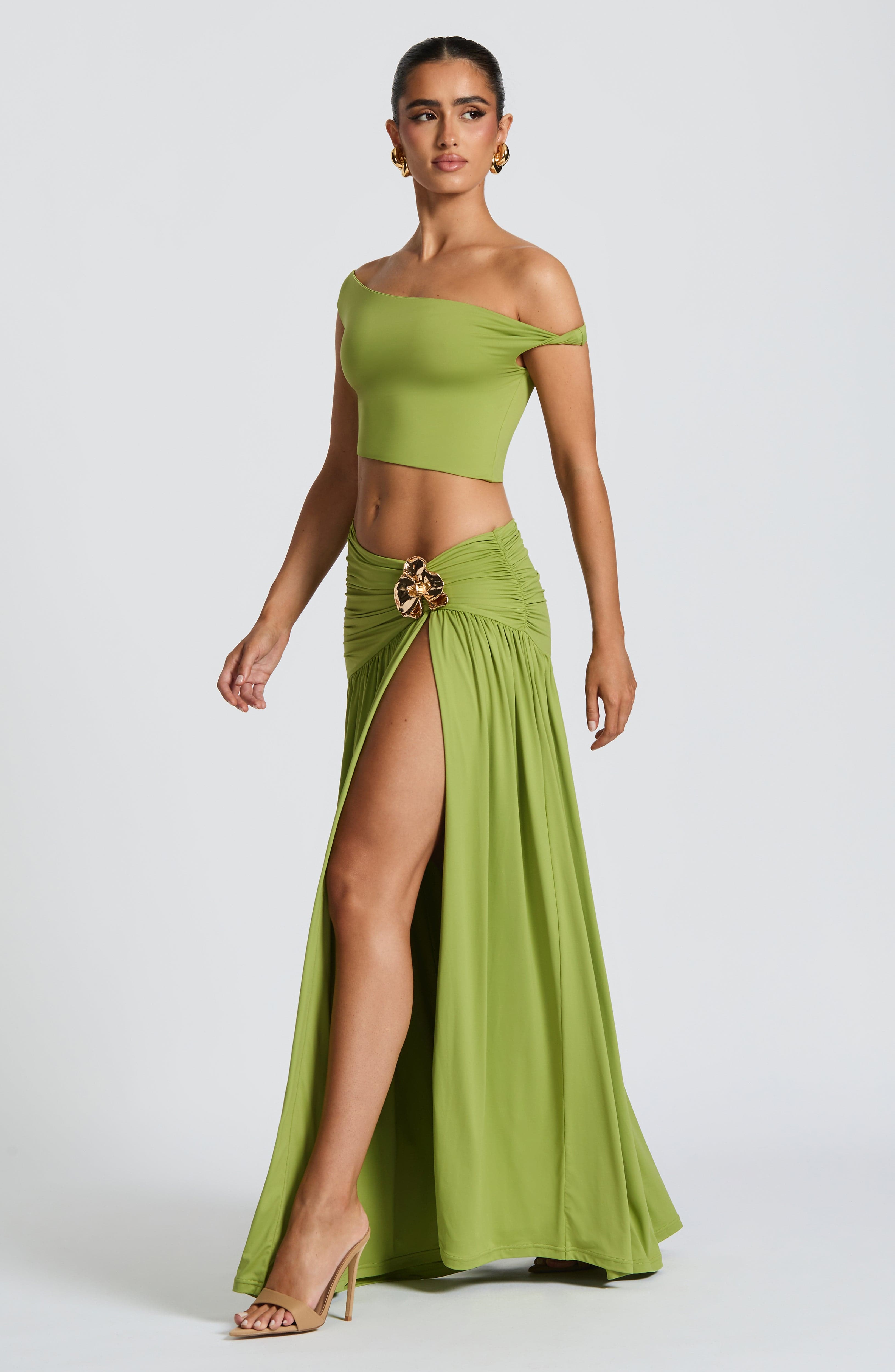 Saira Maxi Skirt - Olive - LioraBella