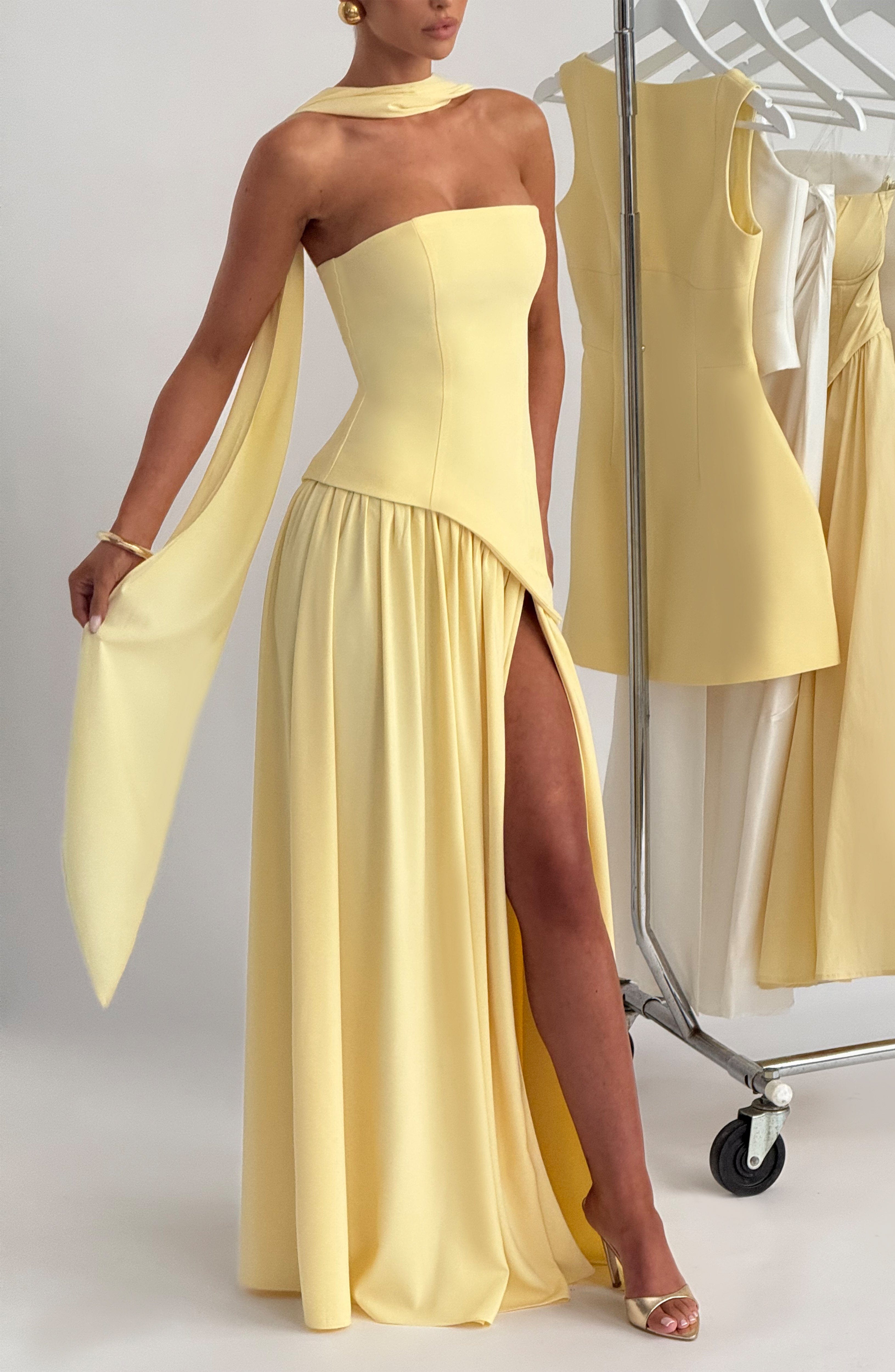 Maliyah Maxi Dress - Lemon - LioraBella