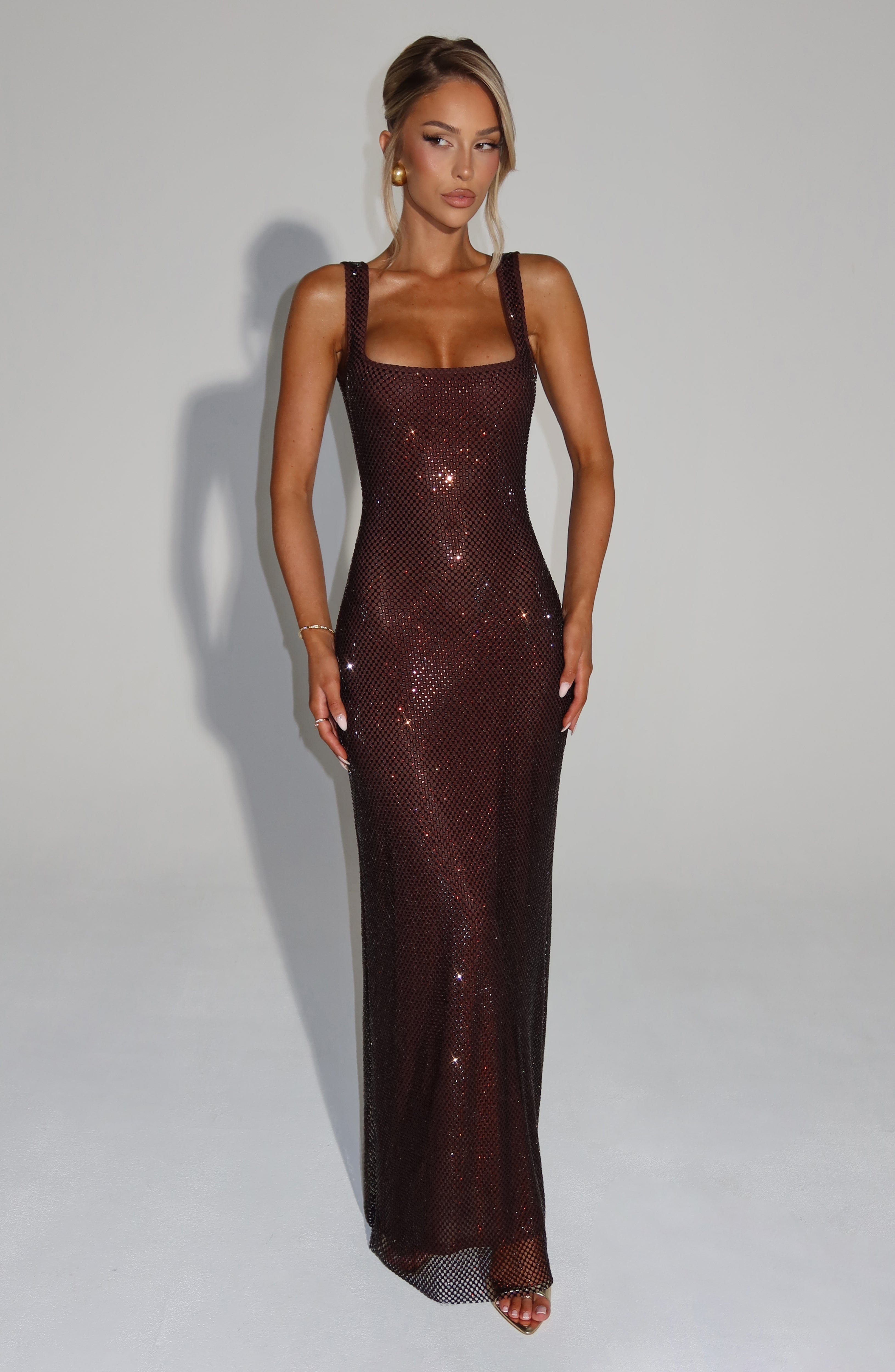 Petra Maxi Dress - Plum Brown - LioraBella