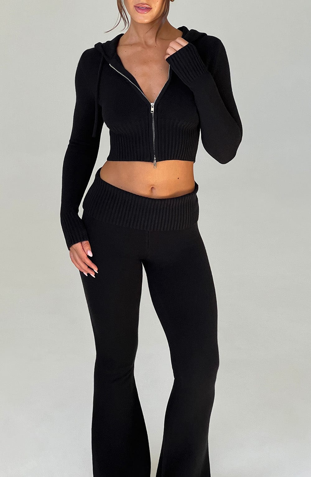 Portia Knit Pants - Black - LioraBella