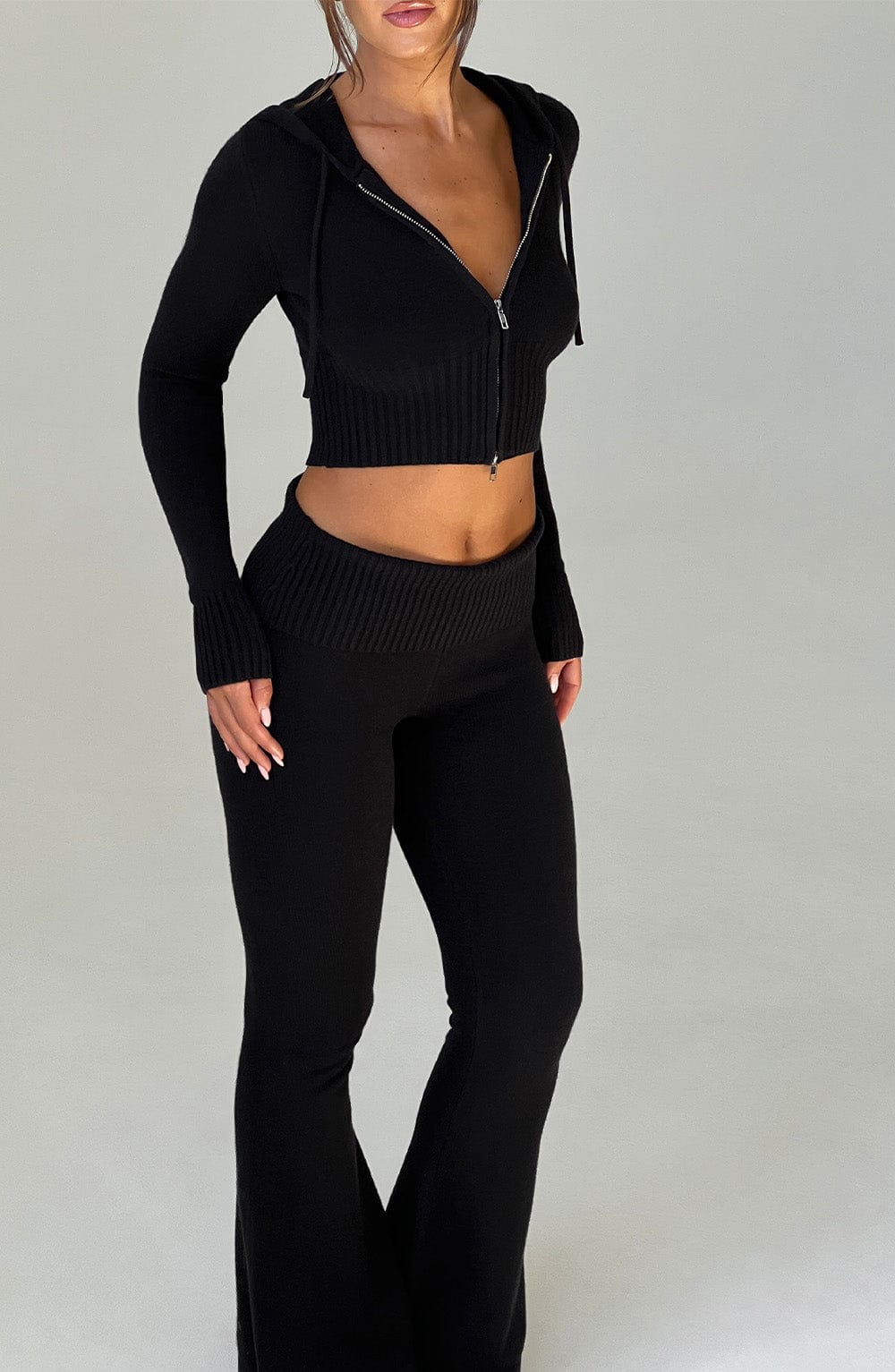 Portia Knit Pants - Black - LioraBella