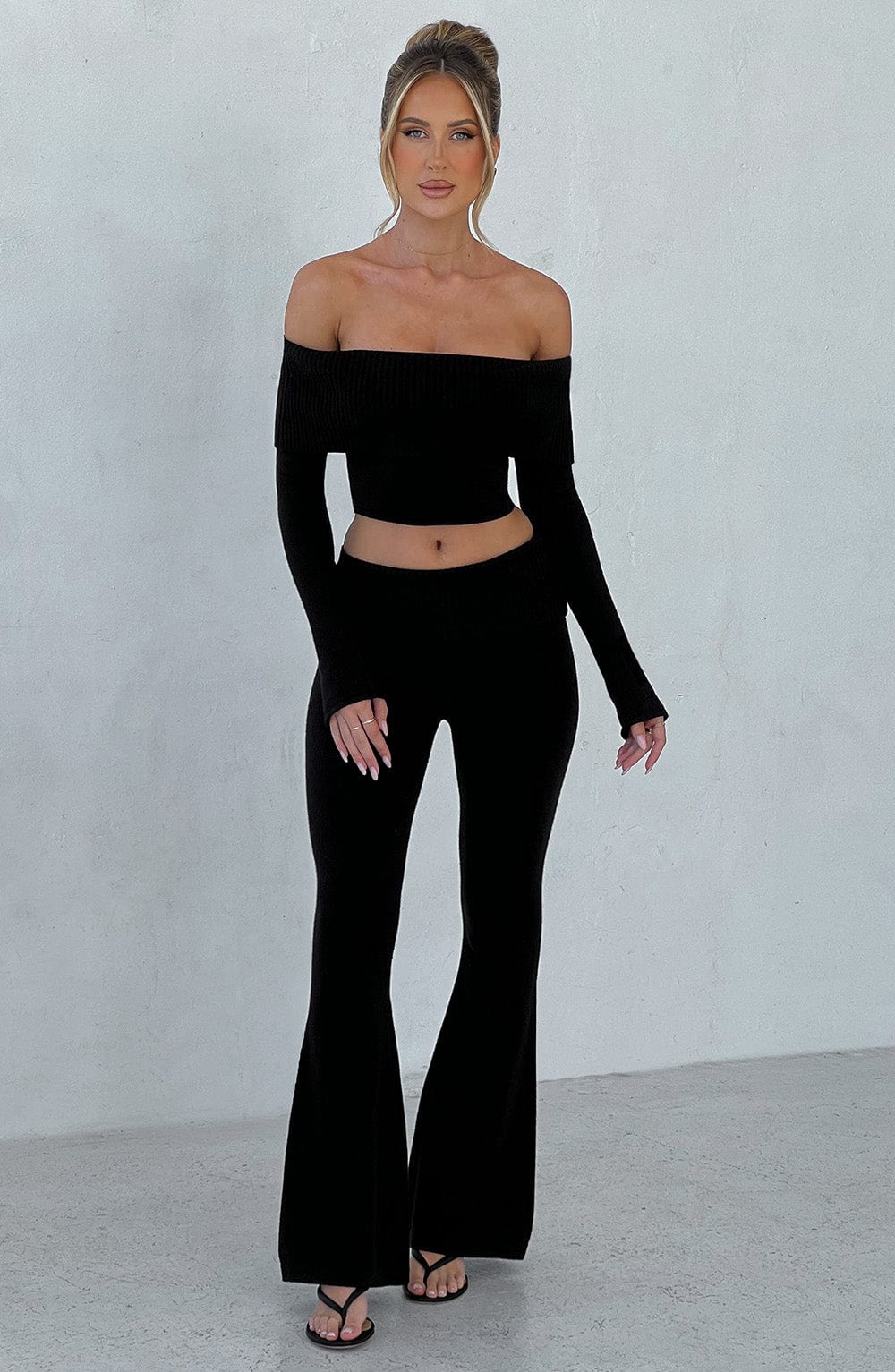 Portia Knit Pants - Black - LioraBella
