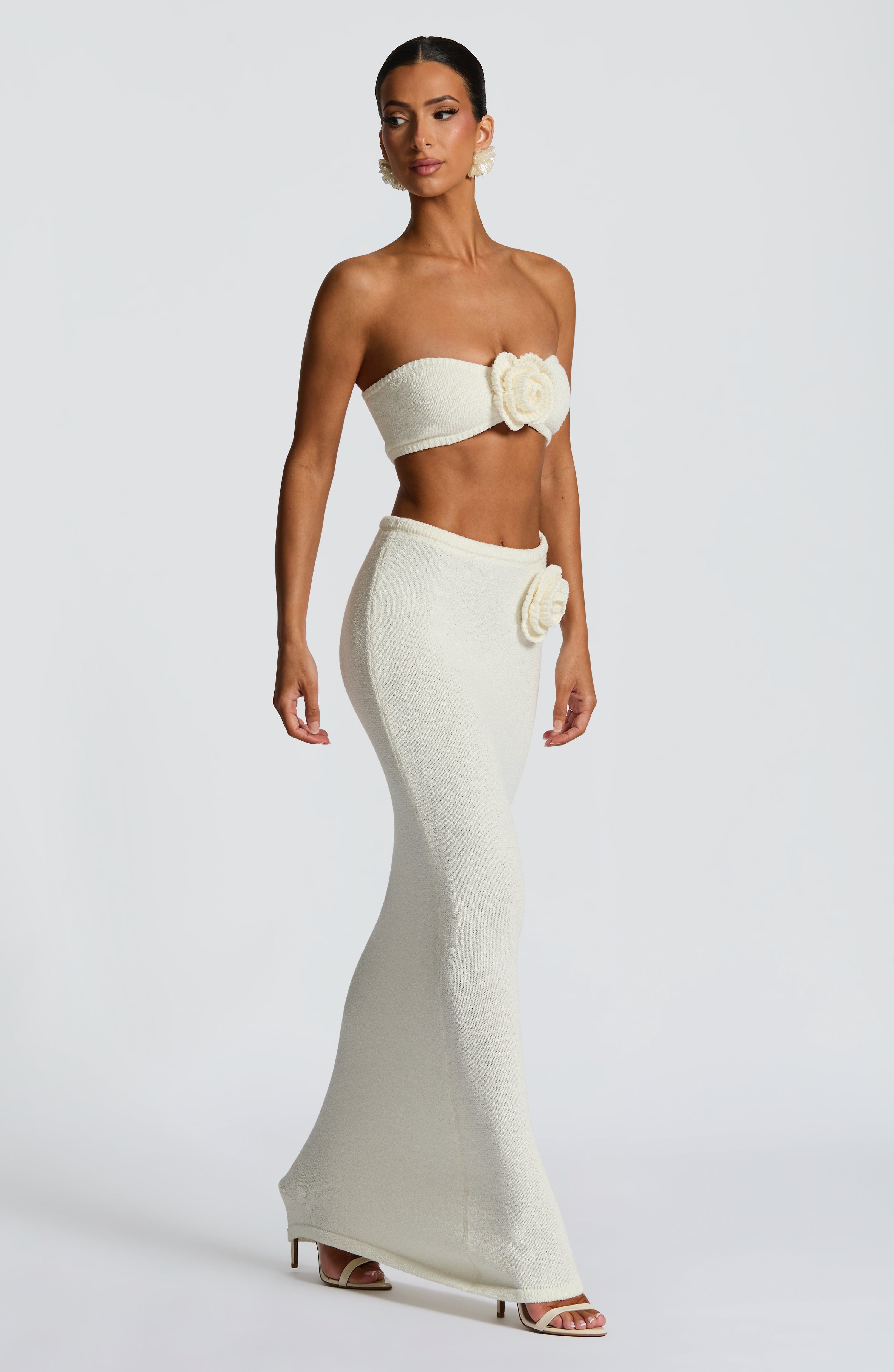 Sola Maxi Skirt - Ivory - LioraBella